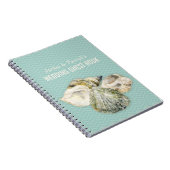 Sea shells kunst & chervon aqua gastenboek notitie notitieboek (Rechterzijde)