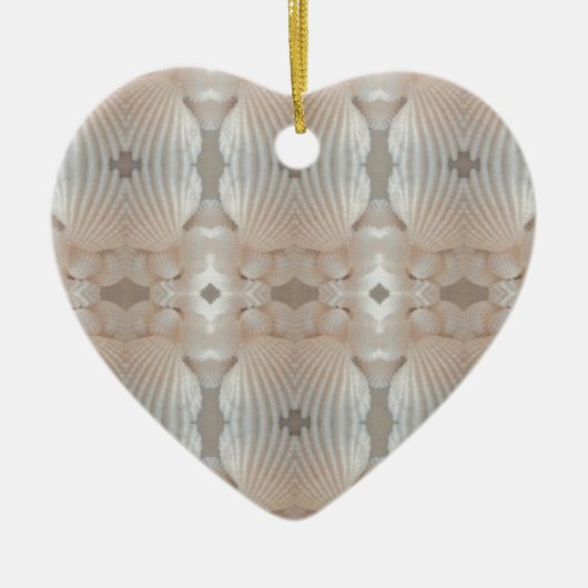 Sea Shells Love, Romantic Exotic Tropical Bridal Keramisch Ornament (Voorkant)