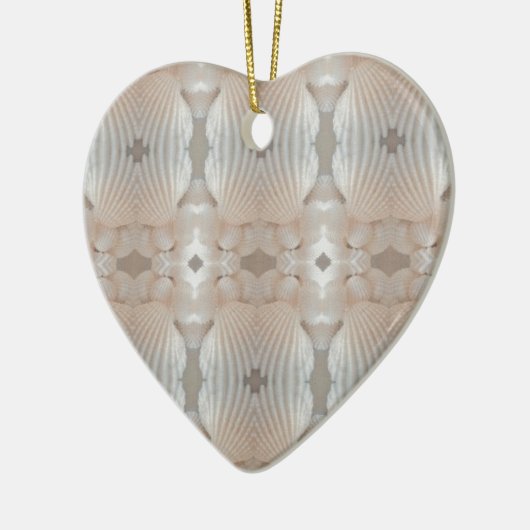 Sea Shells Love, Romantic Exotic Tropical Bridal Keramisch Ornament (Links)