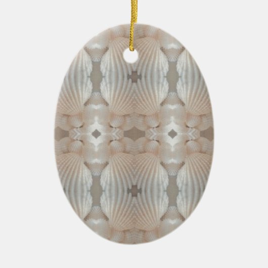 Sea Shells Love, Romantic Exotic Tropical Bridal Keramisch Ornament (Voorkant)