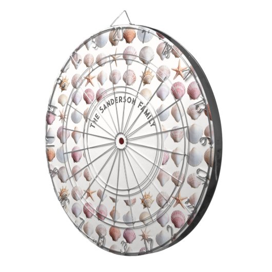 Sea Shells Ocean Life Beach Seashore Custom Dartbord (Voorkant Rechts)