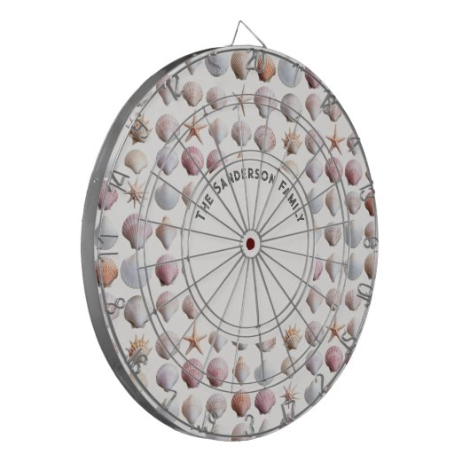 Sea Shells Ocean Life Beach Seashore Custom Dartbord (Voorkant Links)
