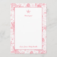 Sea Shells Roze Baby shower dank u uw opmerkingen