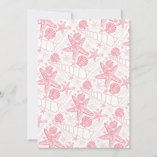 Sea Shells Roze Baby shower dank u uw opmerkingen Bedankkaart (Achterkant)