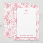 Sea Shells Roze Baby shower dank u uw opmerkingen Bedankkaart (Voorkant / Achterkant)