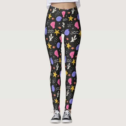 Sea Shells Star Fish Leggings (Voorkant)