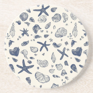 Sea Shells & Starfish Sandstone Onderzetter - Kust