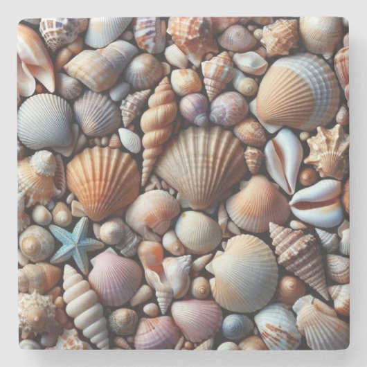 Sea Shells Stone Onderzetter (Voorkant)