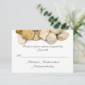 Sea Shells Wedding RSVP Card (Staand voorkant)