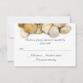 Sea Shells Wedding RSVP Card Kaartje