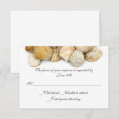 Sea Shells Wedding RSVP Card Kaartje (Voorkant / Achterkant)