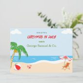 Sea Side Christmas in July Custom Name Log & Text Kaart (Staand voorkant)