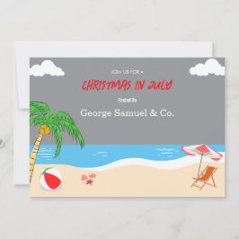 Sea Side Christmas in July Custom Name Log & Text Kaart