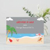 Sea Side Christmas in July Custom Name Log & Text Kaart (Staand voorkant)