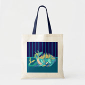 Sea, sky, dragon pixel art tote bag (Voorkant)