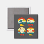 Sea Sunset Hen Quote Tea Ewe Magneet (Voorkant / Achterkant)