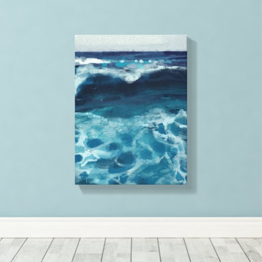 Sea Tide Painting - Still-Life Illustration Canvas Afdruk (Insitu (Houten vloer))