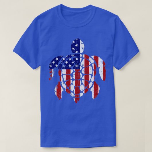 Sea Turtle 4th of July American Flag T-shirt (Design voorkant)