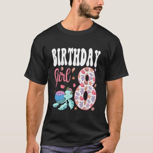 Sea Turtle 8Th 8 Ocean Aquarium Bday T-shirt (Voorkant)