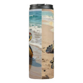 Sea Turtle and Baby Illustration Thermosbeker (Achterkant)