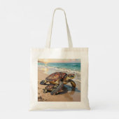 Sea Turtle and Baby Illustration  Tote Bag (Achterkant)