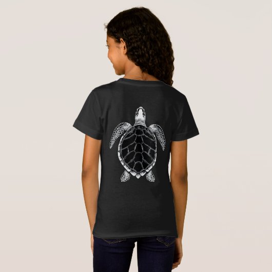 Sea turtle b/w t-shirt (Achterkant volledig)