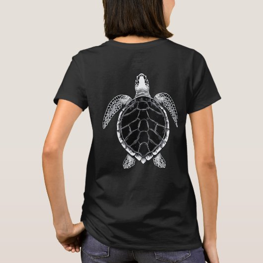 Sea turtle b/w t-shirt (Achterkant)