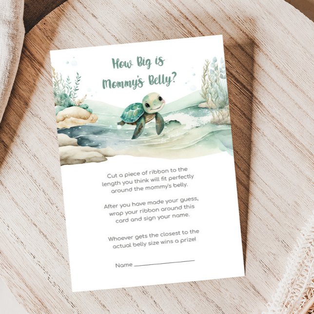 Sea Turtle Baby Shower How Big Mommys Belly Game (Sea Turtle Baby Shower Game)