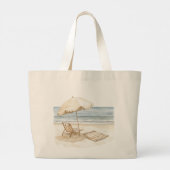 Sea Turtle Beach Grote Tote Bag (Achterkant)