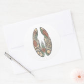 Sea Turtle Botanical Track Nature Sticker (Envelop)