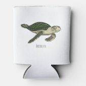 Sea turtle cartoon illustration blikjeskoeler (Voorkant)