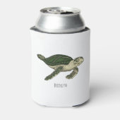 Sea turtle cartoon illustration blikjeskoeler (Blikje Achterkant)