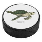 Sea turtle cartoon illustration  hockey puck (3/4)