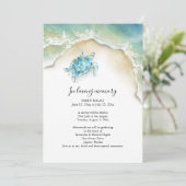 Sea Turtle Celebration of Life Invitations Kaart (Staand voorkant)