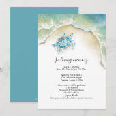 Sea Turtle Celebration of Life Invitations Kaart (Voorkant / Achterkant)