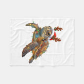 Sea Turtle Christmas Lights Funny Santa Hat Men Wo Fleece Deken (Voorkant (Horizontaal))