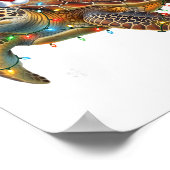 Sea Turtle Christmas Lights Funny Santa Hat Men Wo Poster (Hoek)