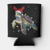 Sea Turtle Christmas Lights Funny Santa Hat Merry  Blikjeskoeler (Voorkant)