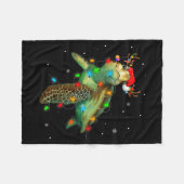 Sea Turtle Christmas Lights Funny Santa Hat Merry  Fleece Deken (Voorkant (Horizontaal))