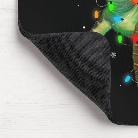 Sea Turtle Christmas Lights Funny Santa Hat Merry  Muismat (Hoek)