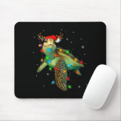 Sea Turtle Christmas Lights Funny Santa Hat Merry  Muismat (Met muis)