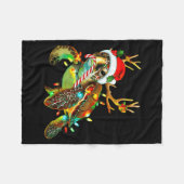 Sea Turtle Christmas Lights Santa Hat Merry Christ Fleece Deken (Voorkant (Horizontaal))