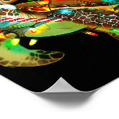 Sea Turtle Christmas Lights Santa Hat Merry Christ Poster (Hoek)