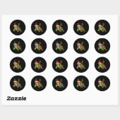 Sea Turtle Christmas Lights Santa Hat Merry Christ Ronde Sticker (Vel)