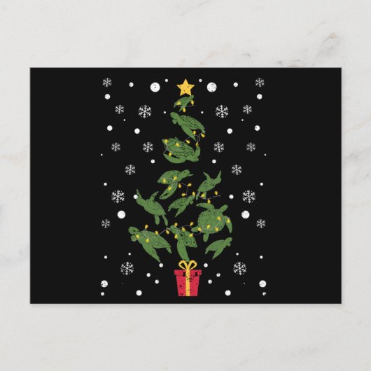 Sea turtle Christmas tree animal Xmas PJs Briefkaart (Voorkant)