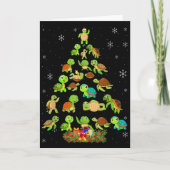 Sea Turtle Christmas Tree Matching Family Xmas Tre Kaart (Voorkant)