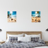 Sea Turtle & Crabs on Tropical Beach – Serene Ocea Muurkunst Sets (Slaapkamer)