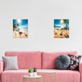 Sea Turtle & Crabs on Tropical Beach – Serene Ocea Muurkunst Sets (Woonkamer)