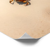 Sea Turtle & Crabs on Tropical Beach – Serene Ocea Poster (Hoek)