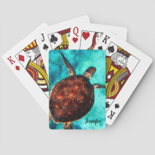 Sea Turtle Design Personalized Playing Cards Pokerkaarten